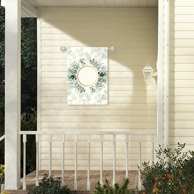 Personalized Monogram Garden Flag Custom Initial Outdoor Yard Flags Seasonal Decoration Double Sided Polyester House Banner for Family Home Porch Lawn Patio Welcome Sign 28 x 40 Inch