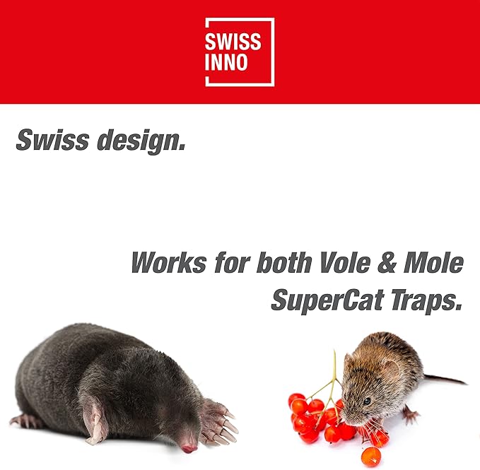 SWISSINNO Install Kit for Gopher & Mole Traps PRO SuperCat – 25cm Tunnel Probe & Serrated Cutter – Quick Setup Tool for 6cm Holes – Durable Swiss Design – 2-Piece Accessory Set