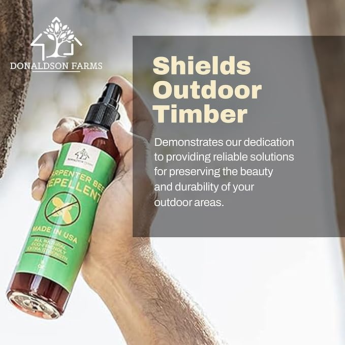 Carpenter Bee Repellent Spray – Organic Citrus Oil Spray for Outdoor Timber Structures and Furniture, 8oz