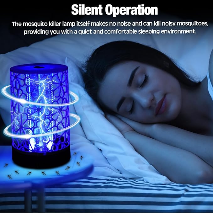 Qualirey 4 Pcs Electric Bug Zapper USB Mosquito Killer Repellent Fly Insect Lamp Purple Light Bug Trap for for Indoor Outdoor Bedroom Living Room Courtyard Backyard Patio(White)