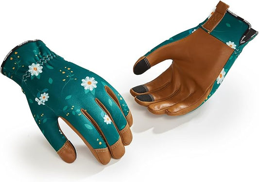 Vgo... Women Gardening Gloves Premium Goat Leather Work Gloves Thornproof for Pruning,Outdoor Activities(GA7476)