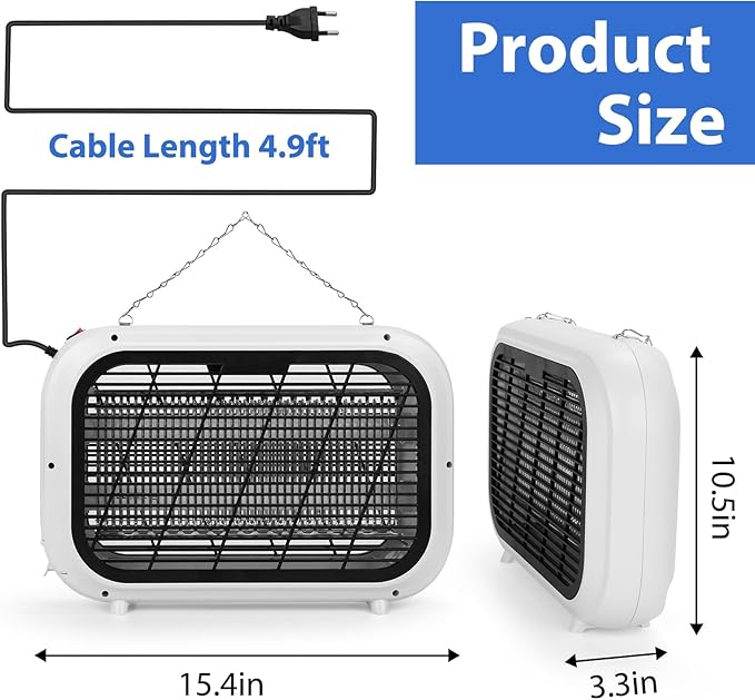 Bug Zapper Indoor, Upgrade 20W High-Voltage Dual Grid Electric Mosquito Zapper with 2 Replacement Bulbs, Fruit Fly Moth Gnat Traps Mosquito Killer for Home & Indoors Use