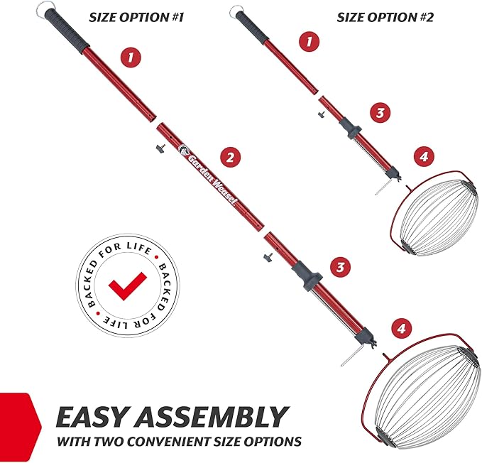 GARDEN WEASEL Large Nut Gatherer Roller – Nut Collector Tool for Walnuts, Sweet Gum Balls, Tennis Balls and More – Yard Picker Upper with Durable Cage and Ergonomic Handle - Newest Model