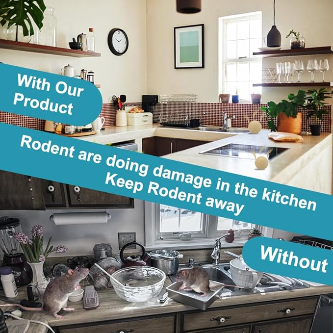 Rodent Repellent, Mice Repellent Indoor, Mouse Repellents Outdoor, Peppermint to Repel Mice and Rats, Mouse Deterrent, Rat Repellant for House, Mice Control for Car/Garage-4P