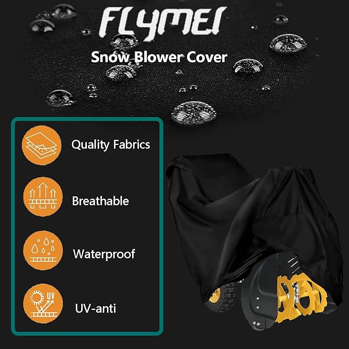 FLYMEI Snow Blower Cover Heavy Duty 600D Snowblower Covers Waterproof, Outdoor Snow Thrower Cover Universal Fit for EGO, Honda, Ryobi, Cub Cadet, Ariens, Troy Bilt, Snow Joe, Toro