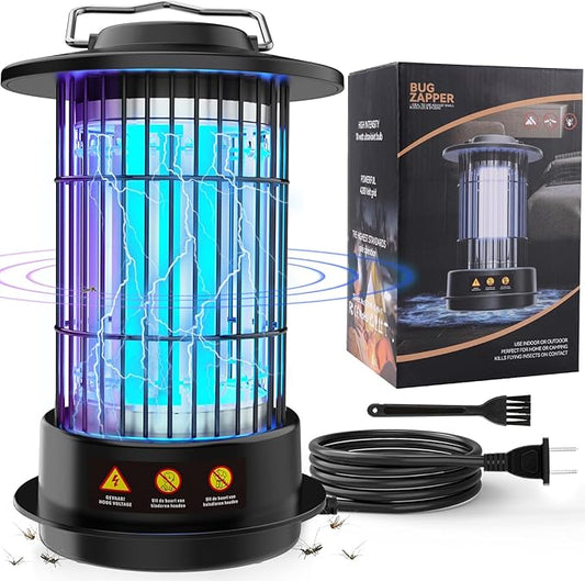 Bug Zapper Indoor Outdoor - Mosquito Zapper 4200V 18W Fly Zapper Insect Fly Wasp Gnat Traps Killer for Home Patio Camping, Plug-in with 4.92 Ft Cord