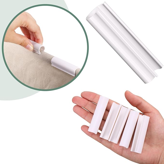 Jetec 32 Pcs PVC Pipe Clips Pool Cover Clamps for Above Ground Pool Greenhouses, Row Covers, Garden, Shelters, Bird Protection, 2.4 Inch Long(for 1/8 Inch PVC Pipe,White)