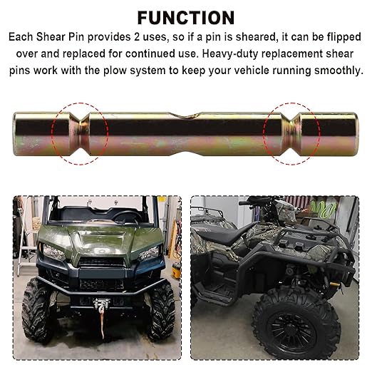 Aillsa ATV Snow Plow Shear Pin(4pc) Compatible with Polaris ATV Snow Plow Glacier,fits Polaris ATV 2015-2019 Sportsman 2205063 Replacement Snow Plow Shear Pin Accessories