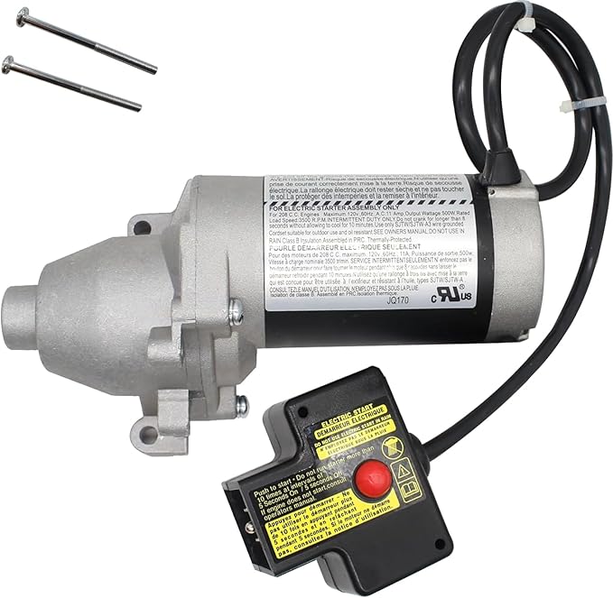 Electric Starter Motor JQ170 17 Teeth for Ariens Troy-Bilt Cub Cadet MTD Craftsman PowerSmart 208cc 254cc Snowblower Compatible with LCT 208cc 254cc Engine