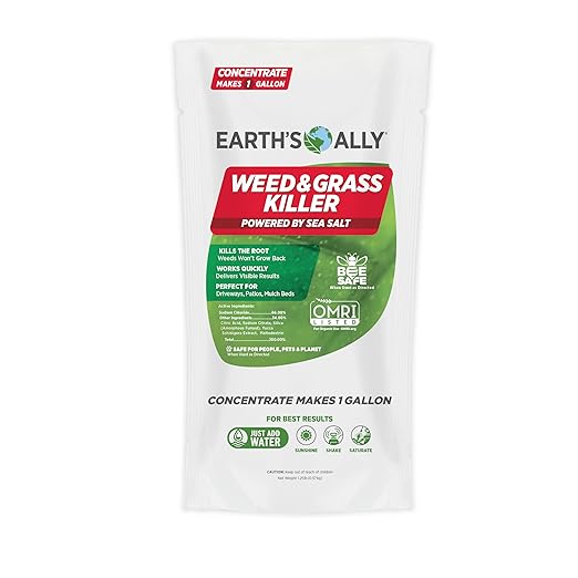 Earth's Ally Weed and Grass Killer Concentrate 20 oz | Safe, Pet-Friendly Natural Weed Control Spray for Patios, Driveways & Sidewalks, Makes 1 Gallon