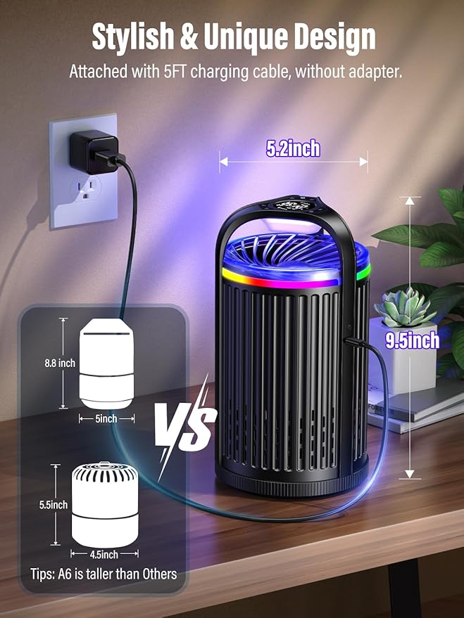 Fruit Fly Traps for Indoors, Smart Fly Trap Indoor Bug Zapper Gnat Traps for House Indoor Plant, Pest Control with 10PCS Refills