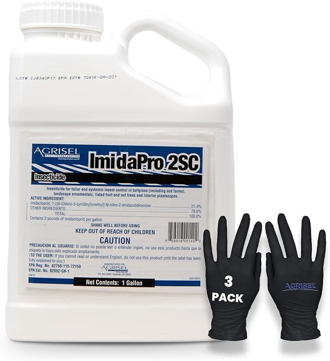 ImidaPro 2SC/Midash 2SC Insect & Pest Control, Residential & Commercial, Effective Against 100+ Pests, Outdoor Use Only, Includes 3-Pack of Agrisel Protective Gloves, 128 Ounces