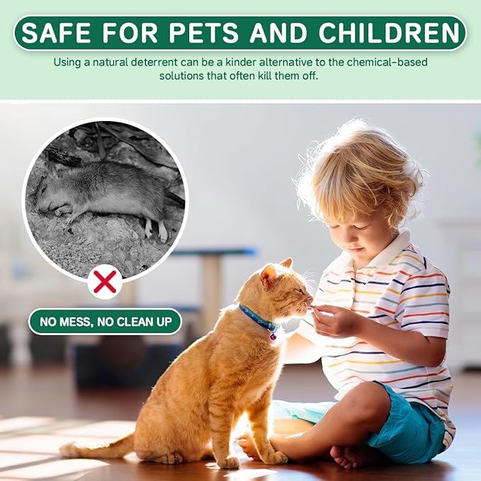 Rodent Mouse Repellent 14 Pack, Peppermint Oil Moth Balls for Mice Rats Deterrent, Natural Pest Control Mothballs for Rodents, Squirrels, Skunk, Mole, Gopher, Pets Safe, Indoor and Outdoor Use