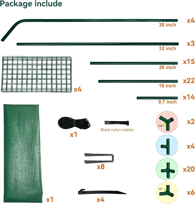 Walk in Greenhouse with Shelves,Walk-in Plant Plastic Green House with Windows Green PE Cover, 3 Tiers 6 Shelves Greenhouse Frame Stands with Ground Pegs & Ropes,56" L x 29" W x 77" H