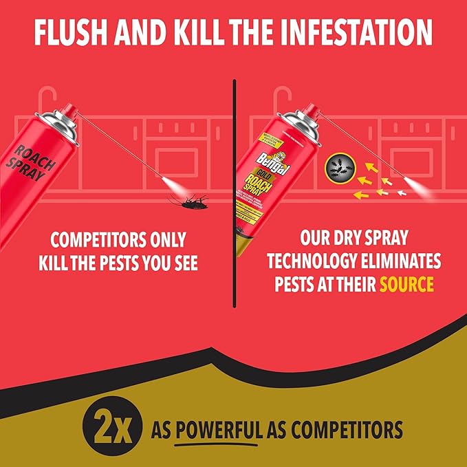 Bengal Gold Roach Spray - Odorless, Stain-Free Bug Spray for Home - Prevents Reinfestation for Up to 6 Months - 11 oz, 3 Pack