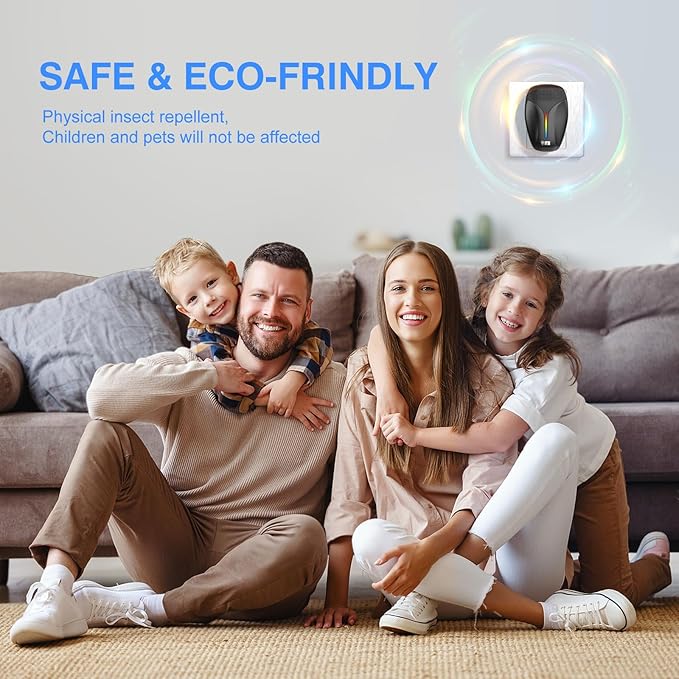 2025 Upgraded Ultrasonic Repeller & Insect Indoor Repeller,Ultrasonic and Repellent for Roach,Rodent,Mouse,Bugs,Mosquito,Mice,Spider,Ant,3 Mode Switching,6 Packs