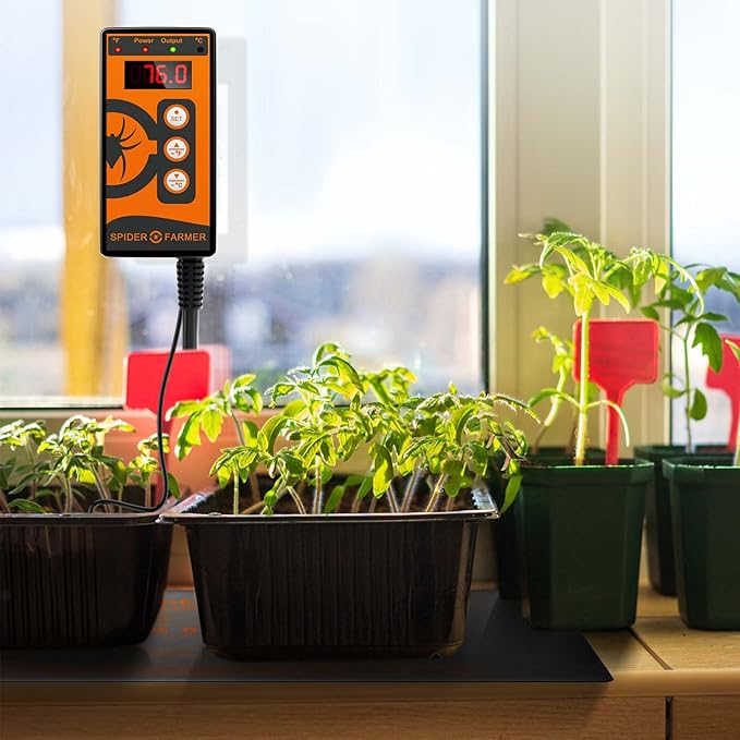 Spider Farmer Seedling Heat Mat 48"X20.75" and Digital Thermostat Controller Set Waterproof Durable for Indoor Gardening (MET UL Certified)