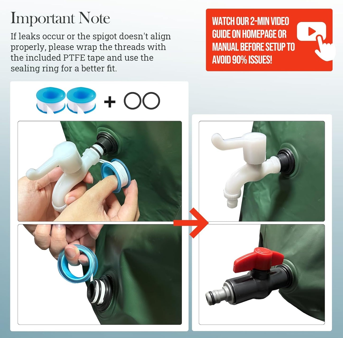 100 Gallon Collapsible Rain Barrel, SKM Portable Rain Water Collection Barrel for Garden/Outside/Lawn, PVC Rainwater Collection System Water Tank Storage Container with Spigots & Overflow Kit, Green