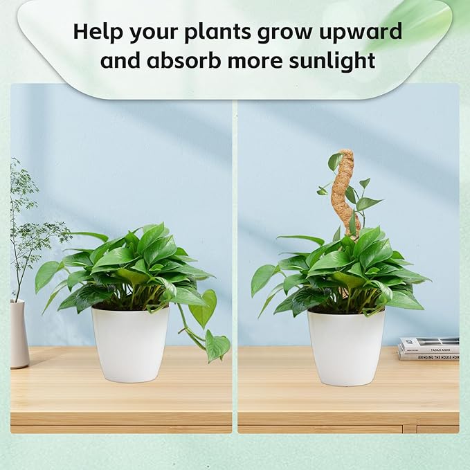 2 Pack Moss Pole,27.6 Inch Moss Poles for Plants Monstera Bendable Plant Stakes for Indoor Coco Coir Pole Climbing Plant Support Stakes for Creeper Plants Grow Upwards