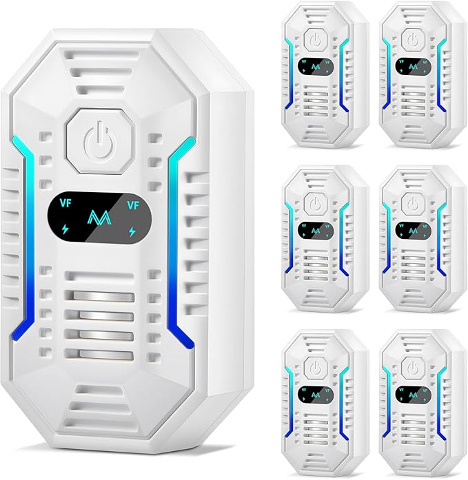2025 Upgraded Ultrasonic Pest Repellent Indoor Insect Repeller,Pest Control,Repellent Roach,Mouse,Spider,Bugs,Mosquito,Mice,Ant, 6 Packs Rodent Repellent Ultrasonic Plug in,Family and Pets Friendly