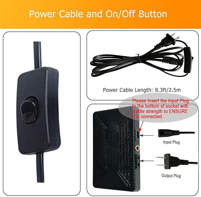 FECiDA Sunlight Plant Grow Light with Tripod Stand, 25 Watt Grow Lights for Indoor Plants, Seed Starting, Daisy Chain Function, Plug and Play, 24"-64" Height Adjustable