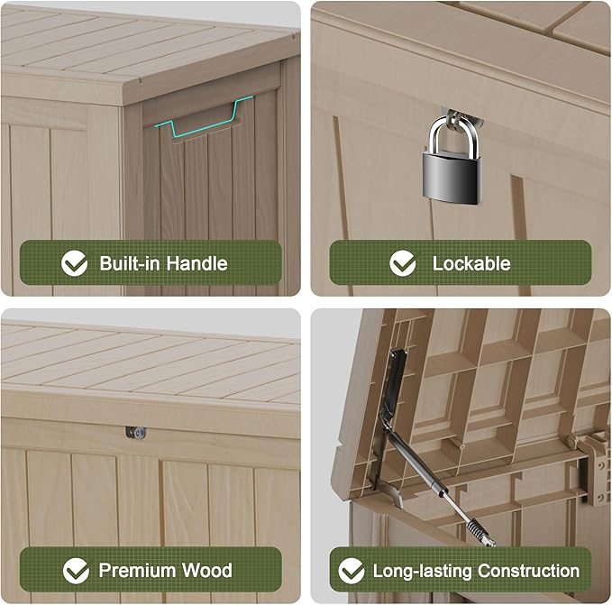 150GAL Brown Large - Capacity Outdoor Deck Box with Lock Hole - Waterproof, SGS - Certified UV Resistance, Ideal for Storing Multiple Patio Furniture Sets and Seasonal Decor, Hassle - Free Setup