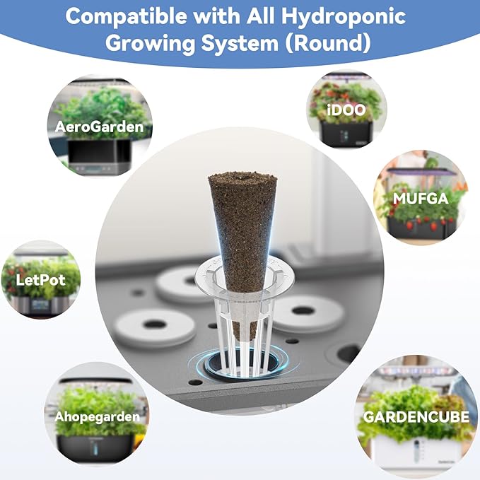 inbloom Grow Sponges, 50 Pcs Replacement Root Planting Pods, Special Design for Hydroponics System, Indoor Garden Supplies, Cotton, Sponge Only