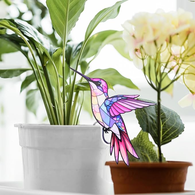 Hanging Planters for Indoor Outdoor Plants-Planters Hanging Plant Hummingbird Bird Decor 2 Pcs Garden Decor Plant Accessories Farmhouse Decor-Gifts Ideas for Mom