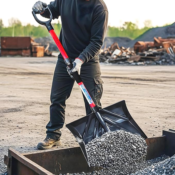 PLEXON Collapsible Snow Shovel for Driveway Lightweight Snow Shovel for Snow Removal with Ice Scraper Ice Chopper Folding Plastic for Car 48" Ergonomic