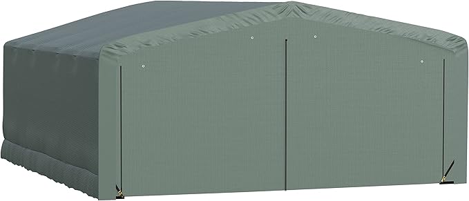 ShelterLogic ShelterTube Garage & Storage Shelter, 20' x 23' x 10' Heavy-Duty Steel Frame Wind and Snow-Load Rated Enclosure, Green