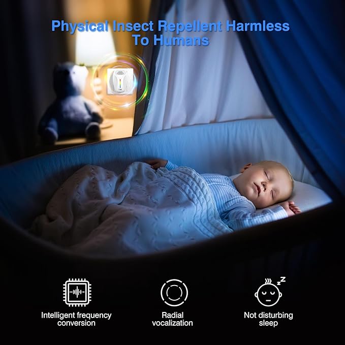 2024 Upgraded Ultrasonic Repeller & Insect Indoor Repeller,Ultrasonic and Repellent for Roach,Rodent,Mouse,Bugs,Mosquito,Mice,Spider,Ant,3 Mode Switching,6 Packs