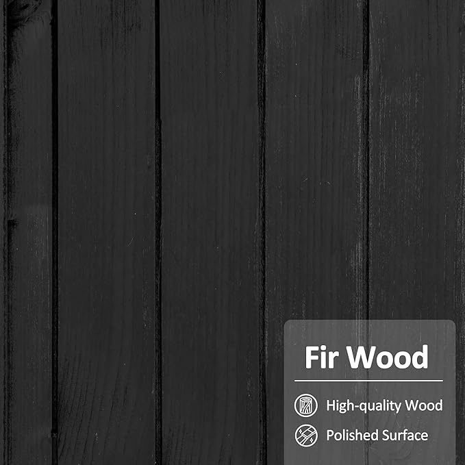 MCombo Outdoor Storage Cabinet, Garden Storage Shed, Outside Vertical Shed with Lockers, Outdoor 63 Inches Wood Tall Cabinet for Yard and Patio 0870 (Black)