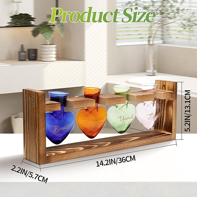 Plants Propagation Stations Plant Terrarium Kit for Bathroom Glass Planters for Indoor Plants Bathroom Decor Accessories - Relax Soak Unwind Breathe