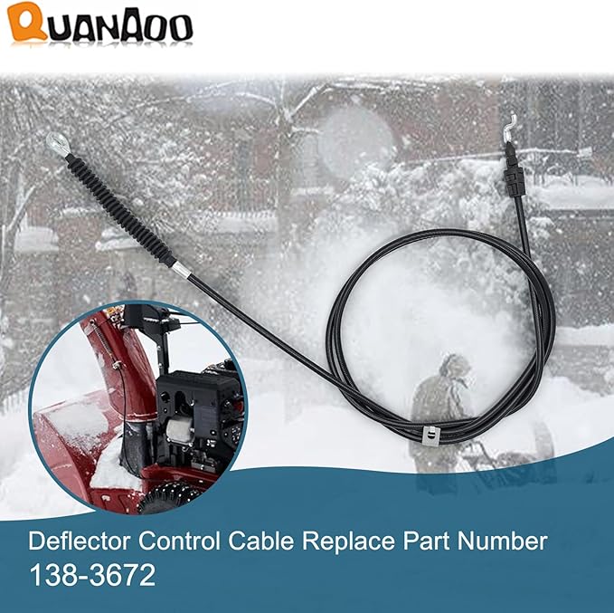 Deflector Control Cable 138-3672 for Toro 31875 37798 37799 38814 38819 Snow Thrower
