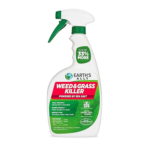 Earth's Ally Weed and Grass Killer Spray | Ready-to-Use | Natural Non-Selective Herbicide | Environmentally Safe Weed Killer | Pet Safe | Bee Safe (32 fl. oz. Ready-to-Use)