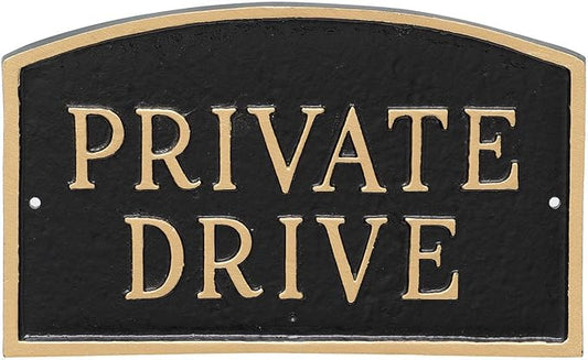 Montague Metal Products SP-12sm-HGG Private Drive Arch Statement Plaque, Small, Hunter Green and Gold