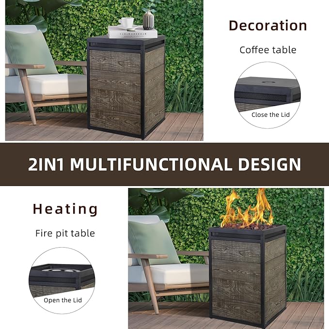 Afterglow TerraFab 28" Round 30,000 BTU Propane Fire Bowl Fire Pit for Outdoor Patio Garden Backyard Decking Decor CSA Certificated