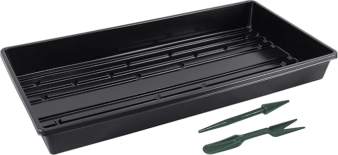Gardzen 10 Pack Seed Trays, Reusable Plant Grow Trays, Ideal for Seed Starting, Microgreens, Indoor Gardening, and Greenhouse Plant Nurseries - No Drain Holes, 20"x10"
