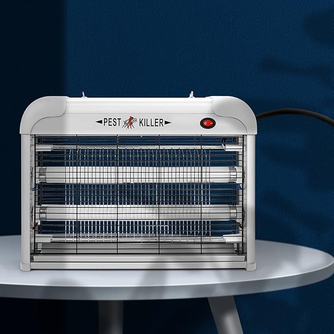 Indoor Electric Bug Zapper, 2800V Powerful Flying Insect Mosquito Killer w/ 20W Blue Light Attract, Plug-in Pest Control Machine for Moth, Fruit Fly, Fungus Gnat, Garage Bug Catcher/Eliminator/Trap