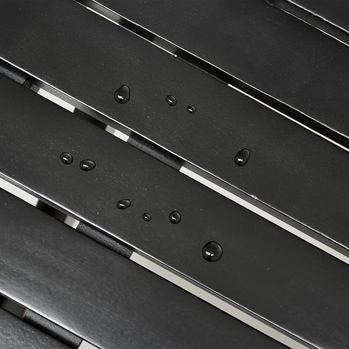 Outdoor Small Round Folding Side Tables, Foldable Wooden End Table for Indoor, Porch, Patio, Camping as Coffee Table or Plant Stand, Black ﻿