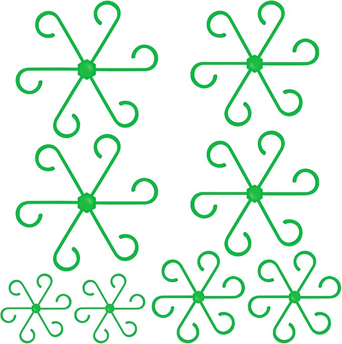 8PCS Plant Stem Support, 4 Sizes Climbing Houseplant Stem Holders, Plastic Reusable Flower Trellis Stem Hook Plant Care Growth Accessories for Flower Plants Indoor Outdoor