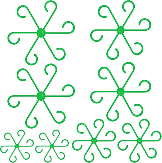 8PCS Plant Stem Support, 4 Sizes Climbing Houseplant Stem Holders, Plastic Reusable Flower Trellis Stem Hook Plant Care Growth Accessories for Flower Plants Indoor Outdoor