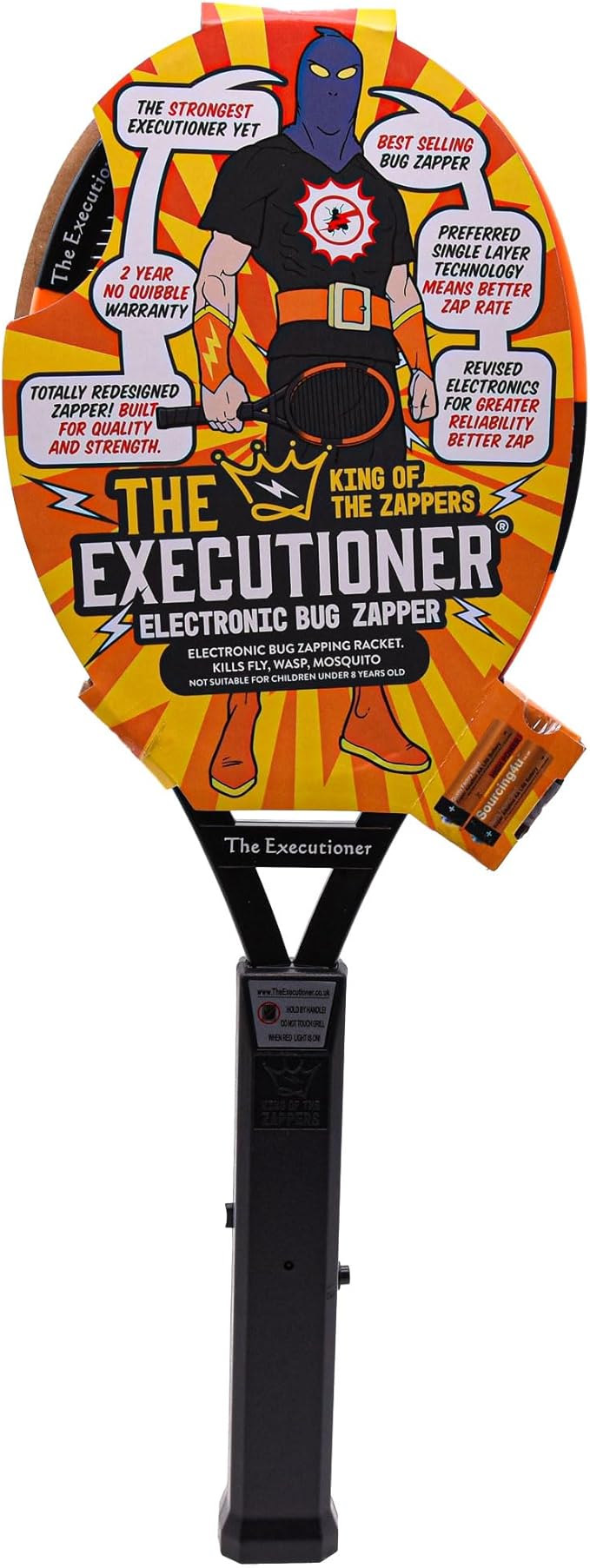 The Executioner Fly Killer Mosquito Swatter Racket Wasp Bug Zapper Indoor Outdoor Over 50cm Long