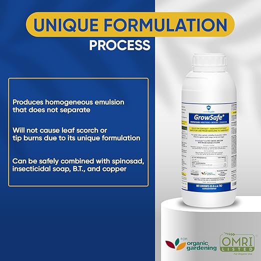 GrowSafe Bio-Pesticide, Organic and Natural Miticide, Fungicide and Insecticide (33.8 fl.oz)