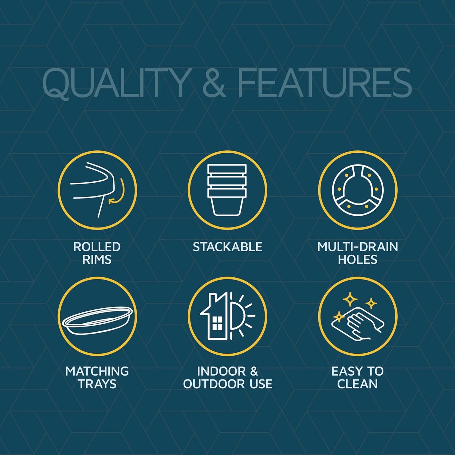 10-Inch Whiskey Barrel Planters Outdoor Pack of 6, Plastic Decoration Plant Pots for Indoor & Outdoor Use with Drainage & Saucer, Rustic Garden Planters for Flowers, Small Plants & Herbs