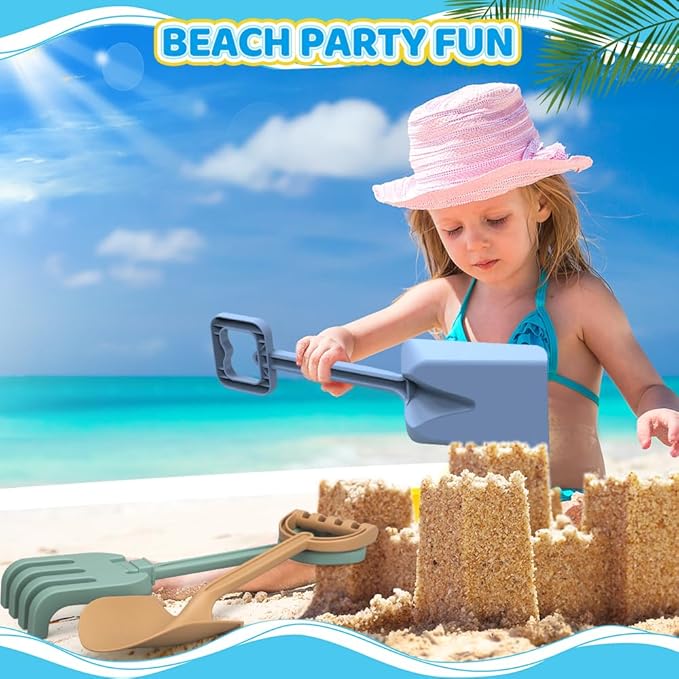 Dilabnba Heavy Duty Kids Snow Beach Shovels, Sand Shovels for Garden,Large Beach Spade Scoop Rake for Kids Toddlers, Long Handle ABS Plastic Shovel for Digging Snowing 3 PCS