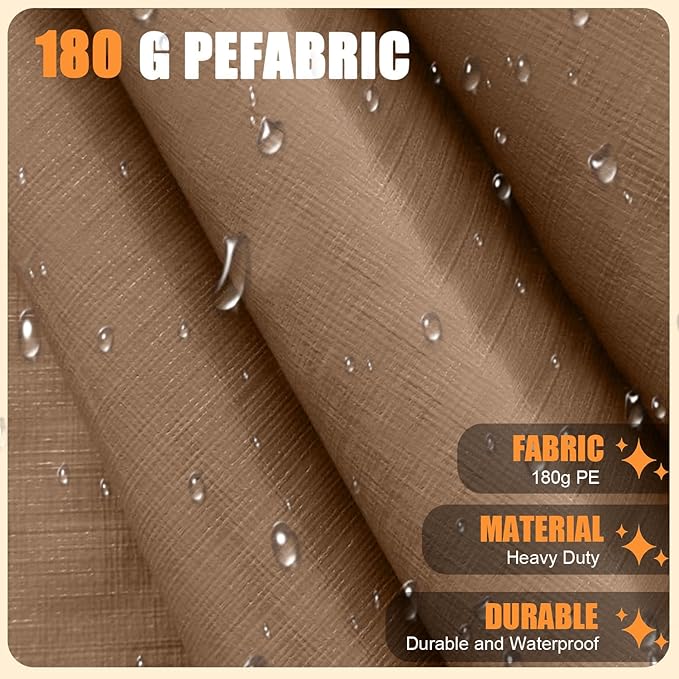 Carport Canopy 10'x20' Heavy Duty Replacement Cover, Beefull Carport Replacement Canopy for Car Garage, Waterproof & UV Protected Tarp with Ball Bungees, Beige(Frame is not Included)