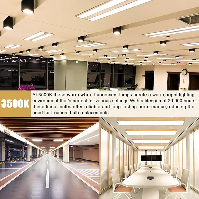 T5 28 Watts Fluorescent Light Bulb, 46 Inch T5 Fluoerscent Tube Compatible with Philips F28T5/835/ALTO, Sylvania FP28/835/ECO, 3500K Soft White Mini Bi-Pin Base G5, 2800 Lumens CRI 85 25 Pack