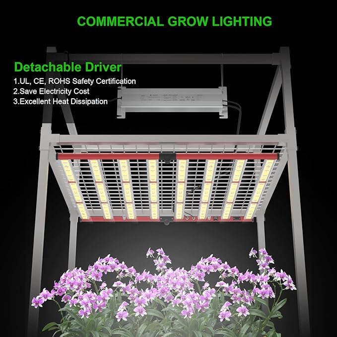 AGLEX 800W LED Grow Lights, Full Spectrum Grow Light with UV IR, Daisy Chain Plant Bar Style Grow Light Foldable & Dimmable for Indoor Growing Commercial Hydroponic Growing Lamp 6x6ft Core Coverage