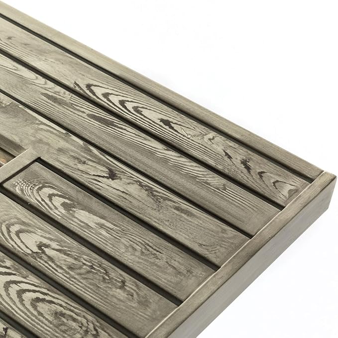 54'' Rectangle Steel Propane Fire Pit Table for Outdoor Home Garden Backyard Fireplace, Wood-Like Grain, Grey